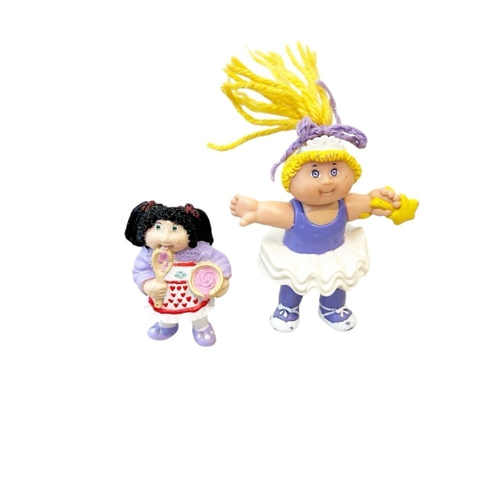 2 Vintage Cabbage Patch Figurines Baking Cake CP Kid & McDonald’s Ballerina